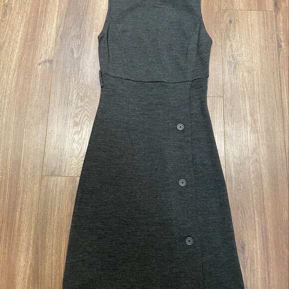 Banana Republic, Gray A-Line Dress, Front Button, Back Zipper, size S - Picture 2 of 8